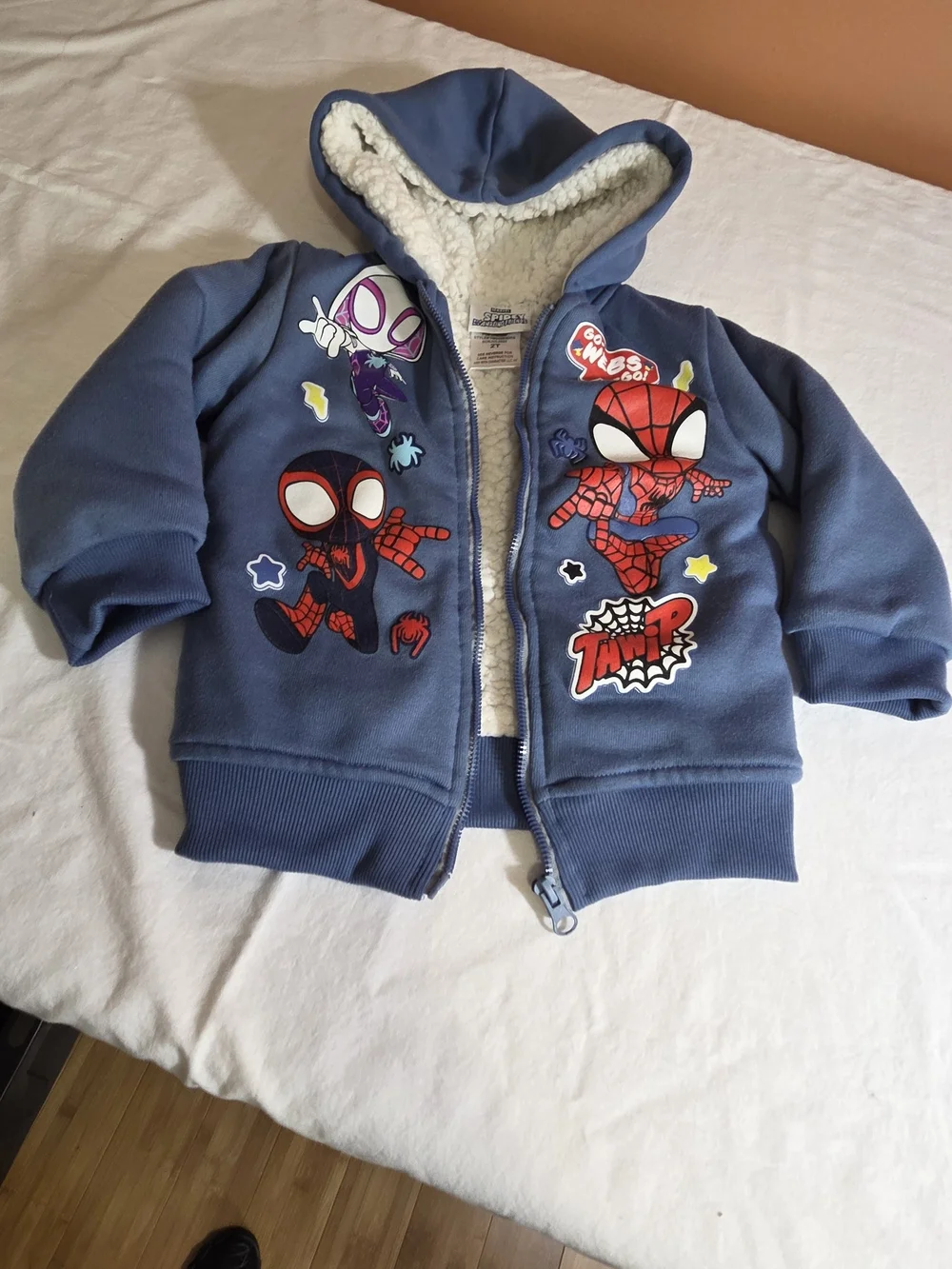 Marvel Blue Spider-Man Zip Front One-Piece Hoodie